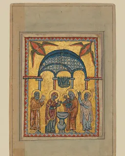 Four miniatures of the life of Christ from a gospel book of 1311 (Presentation, Baptism, Transfiguration, Entry into Jerusalem) by T'oros the Deacon