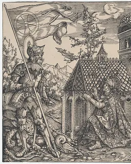 St George as the Emperor's Patron Saint, from "The Habsburg Saints" (Images de Saints et de Saints Issus de la Famille de L'Emperor Maximilian I) by Hans Springinklee