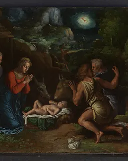 The Adoration of the Shepherds by Girolamo da Carpi (Girolamo Sellari)