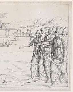 The Blossoming of Aaron's Rod, from Old and New Testaments by Augustin Hirschvogel