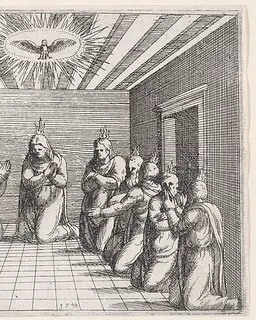 Pentecost, from Old and New Testaments by Augustin Hirschvogel