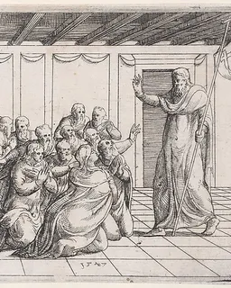 Risen Christ Appearing to the Disciples, from Old and New Testaments by Augustin Hirschvogel