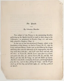 Sheet with "The Quails" by Sebastian Bourdon by Anonymous, British, 18th century