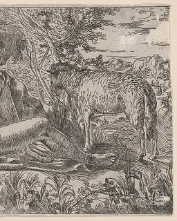 Saint John the Baptist with a lamb by Giovanni Battista Caracciolo