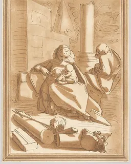 The Holy Family with the infant Saint John the Baptist by Andrea Scacciati