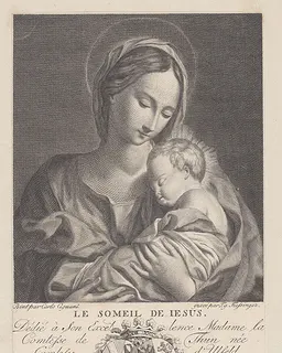 Virgin and Child, with the Christ child sleeping in her arms (Le Somiel de Jesus) by Franz Gabriel Fiesinger