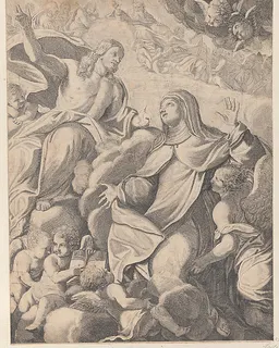 Christ receiving the Virgin in heaven by Carlo Antonio Forti