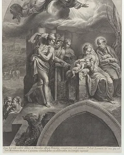 The Adoration of the Shepherds, with God the Father overhead by Gaetano Gandolfi