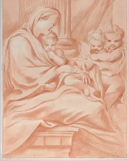 The Virgin and child with two angels by Andrea Scacciati