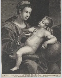 Virgin and Child, with the Christ child leaning against an orb by Lucas Vorsterman I