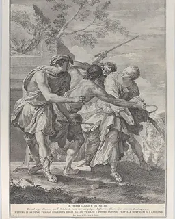 Moses defending the daughters of Jethro by Pietro Monaco
