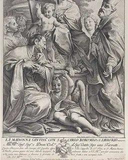 Virgin and Child with Saint Ciborius and Carlo Borromeo by Sir Nicolas Dorigny