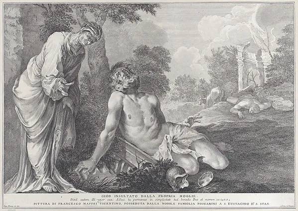 Job rebuked by his wife by Pietro Monaco depicting Job 1