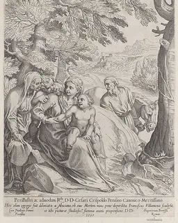 The rest on the flight into Egypt by Francesco Villamena