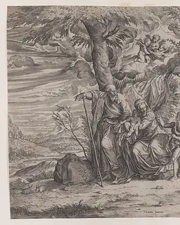 The rest on the flight into Egypt by Martino Rota