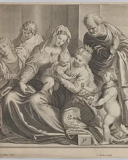 The Holy Family with Saint John the Baptist and musicians by Jacob Matham