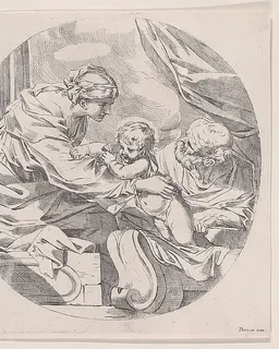 The Holy Family, in a circle by Anonymous, Italian, 17th century