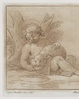 Saint John the Baptist with a lamb by Stefano Mulinari