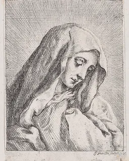 Head of the Madonna by Josef Ferdinand Fromiller