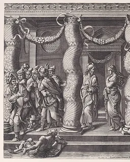 Christ and the woman taken in adultery by Diana Scultori