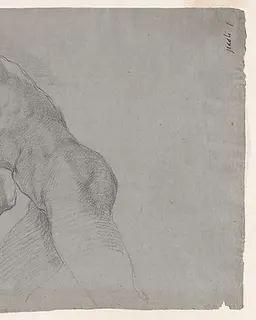 Double-sided Sheet of Figural Studies: (recto) Study of a Nude Man in an Action Pose Seen from the Side and in Three-quarter Length; (verso) Study of Christ in the Baptism, Standing in a Frontal View. by Giacomo Zoboli