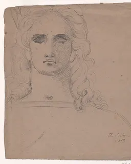 Head of King Solomon (recto); Study of a boy's head and arm (verso) by Benjamin Robert Haydon