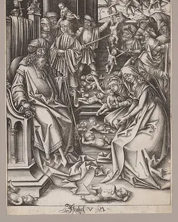 The Massacre of the Innocents with the Flight into Egypt, from "The Life of the Virgin" by Israhel van Meckenem