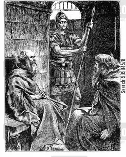 Saint Paul and Onesimus in Prison by Anonymous (devotional engraver)