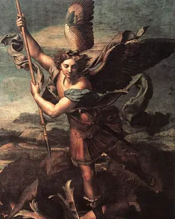 Saint Michael Vanquishing Satan by Raffaello Sanzio da Urbino
