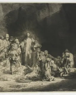 Christ Preaching ("Hundred Guilder Print") by Rembrandt van Rijn