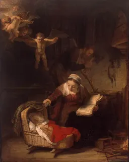 The Holy Family with Angels by Rembrandt van Rijn