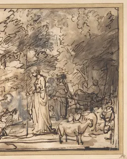 Jacob Meeting Rachel by Rembrandt van Rijn