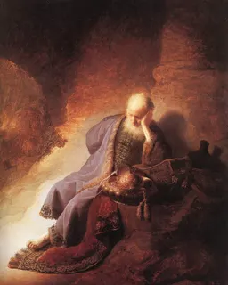 Jeremiah Lamenting the Destruction of Jerusalem by Rembrandt van Rijn