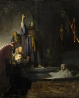 The Raising of Lazarus (Etching) by Rembrandt van Rijn