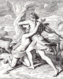 Cain Slays Abel by Julius Schnorr von Carolsfeld
