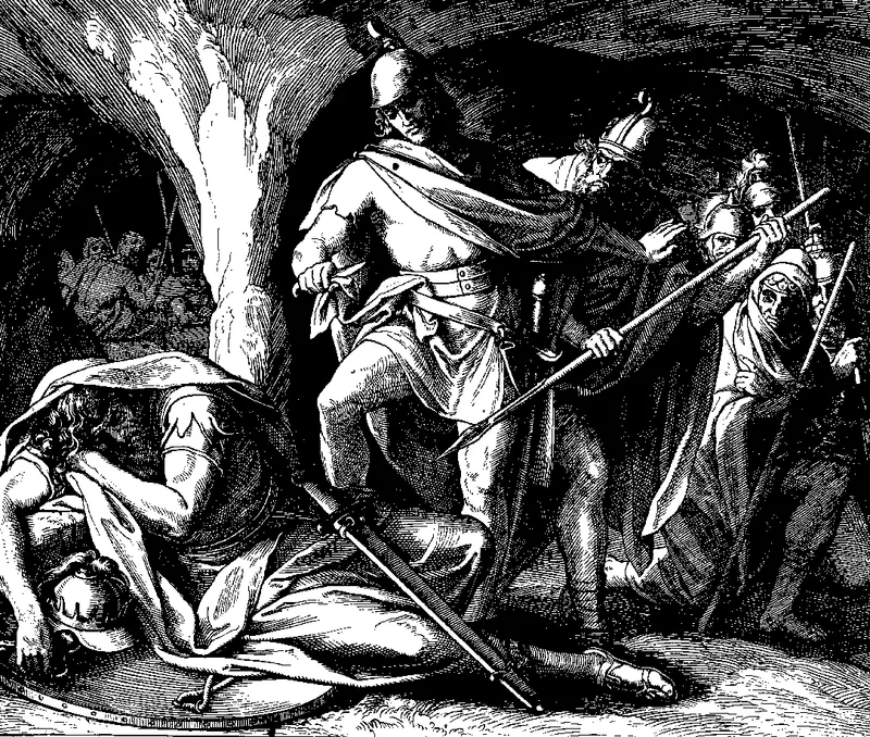 David Spares Saul in the Cave