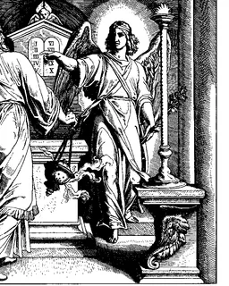 The Angel Gabriel Announces the Birth of John to Zacharias by Julius Schnorr von Carolsfeld