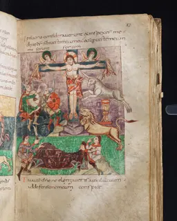 Stuttgart Psalter, Psalm 20 (folio 27r) by Master of the Stuttgart Psalter