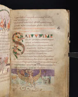 Stuttgart Psalter, Psalm 69 (folio 79r) by Master of the Stuttgart Psalter