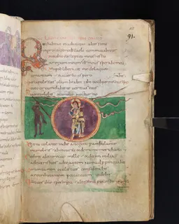 Stuttgart Psalter, Psalm 95 (folio 107r) by Master of the Stuttgart Psalter