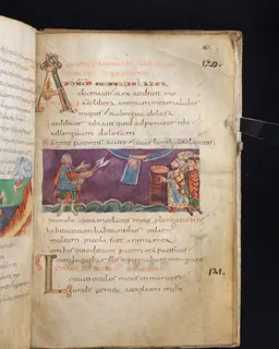 Stuttgart Psalter, Psalm 129 (folio 143r) by Master of the Stuttgart Psalter