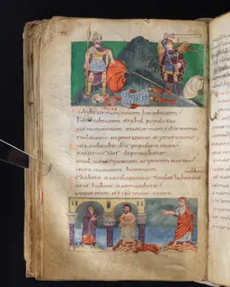 Stuttgart Psalter, Psalm 136 (folio 150v) by Master of the Stuttgart Psalter