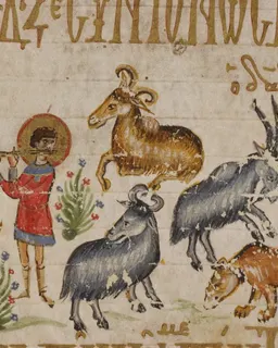 Angel Approaching David (Theodore Psalter) by Theodore of Caesarea