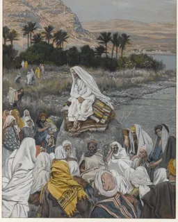 Jesus Sits by the Seashore and Preaches by James Tissot