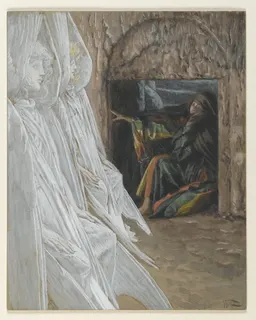Mary Magdalene Questions the Angels in the Tomb by James Tissot