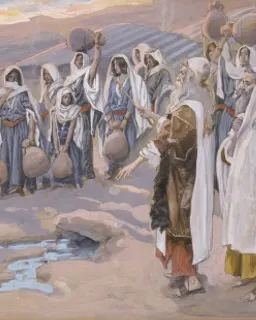 Moses Smites the Rock in the Desert by James Tissot