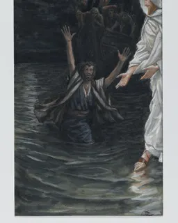 Saint Peter Walks on the Sea by James Tissot