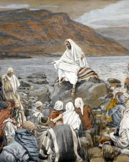 Jesus Teaches the People by the Sea by James Tissot