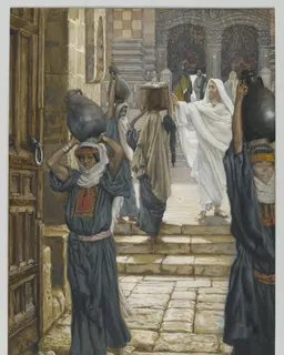 Jesus Forbids the Carrying of Loads in the Forecourt of the Temple by James Tissot