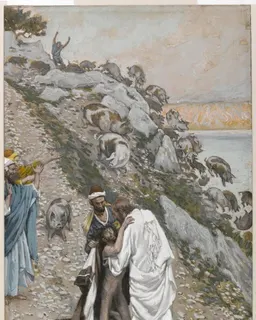 The Swine Driven into the Sea by James Tissot